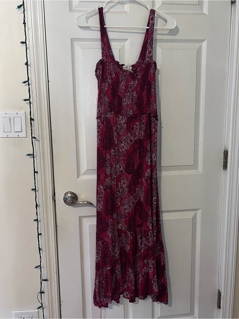 Women's Red Paisley Maxi Dress